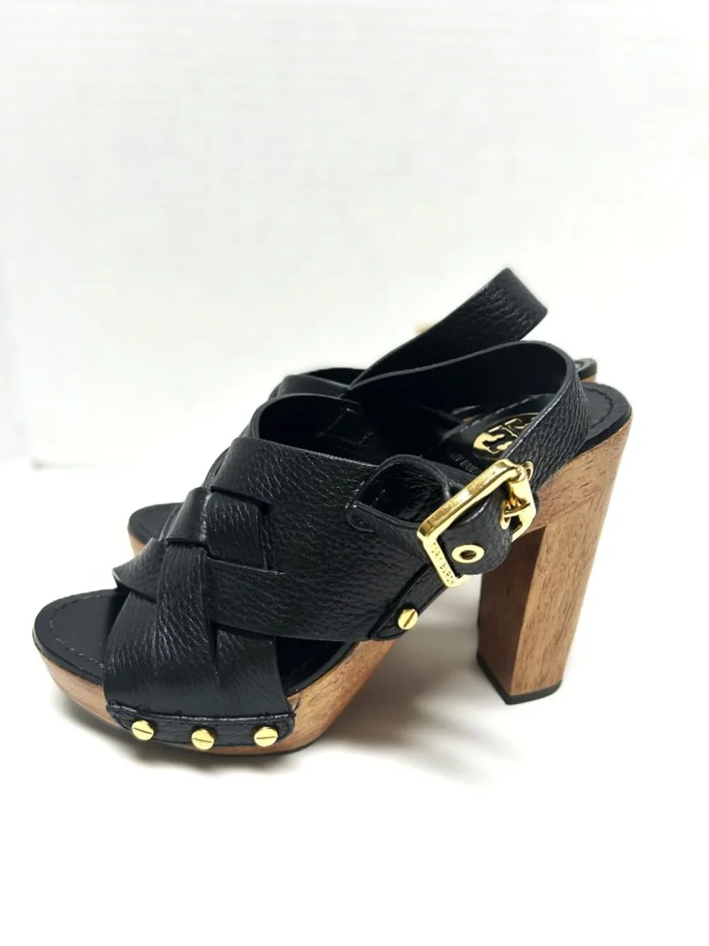 Tory Burch black leather heel size 6